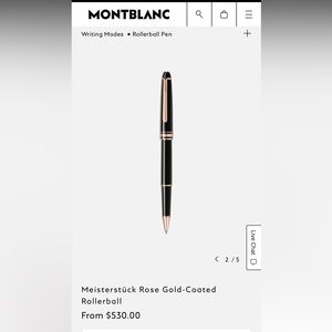 Mont Blanc Meisterstück Rose Gold-Coated Rollerball Pen